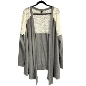 Torrid Lace Insert Open Front Cardigan Size 2